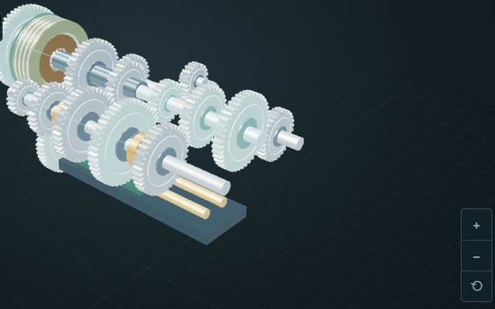 The Sharan 7N transmission lab: a transverse six-speed wet-clutch DSG gear set.